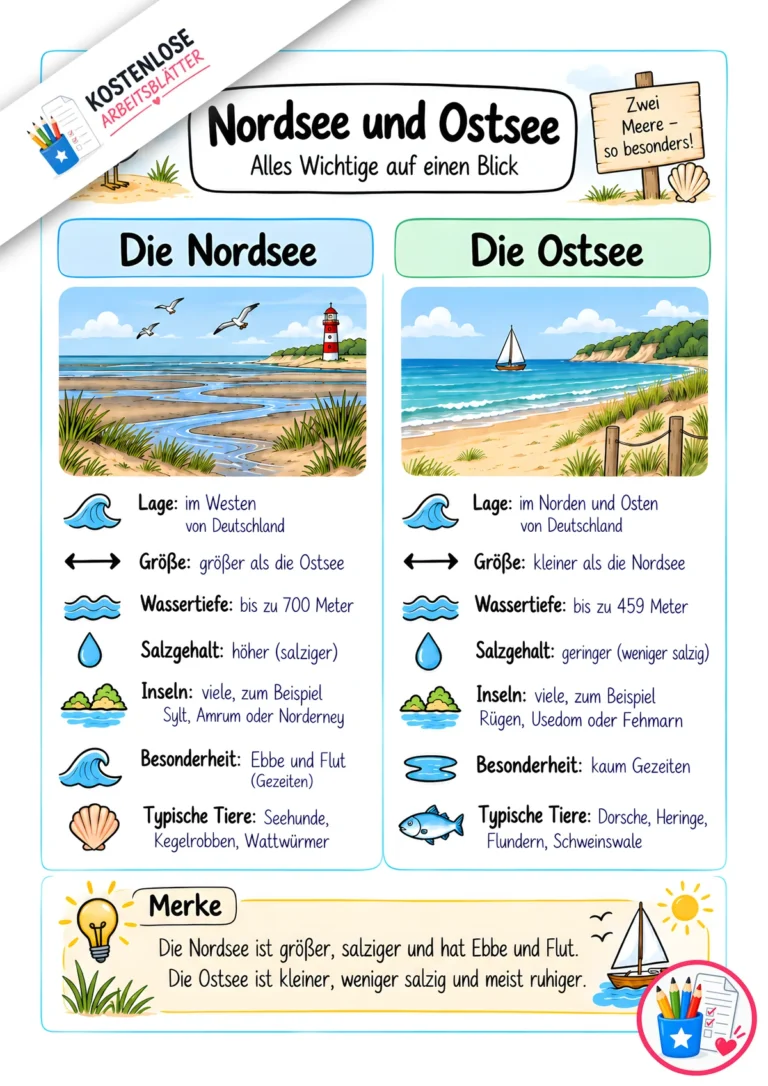 Erklärgrafik – Nordsee und Ostsee