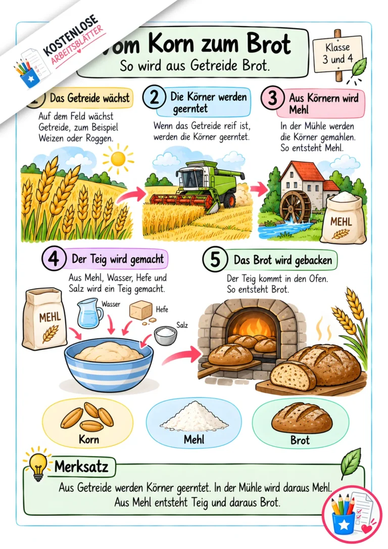 Erklärgrafik - Vom Korn zum Brot