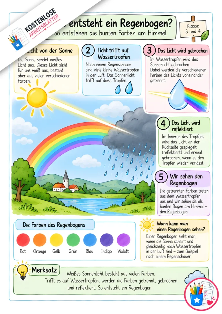 Merkblatt - Wie entsteht ein Regenbogen?